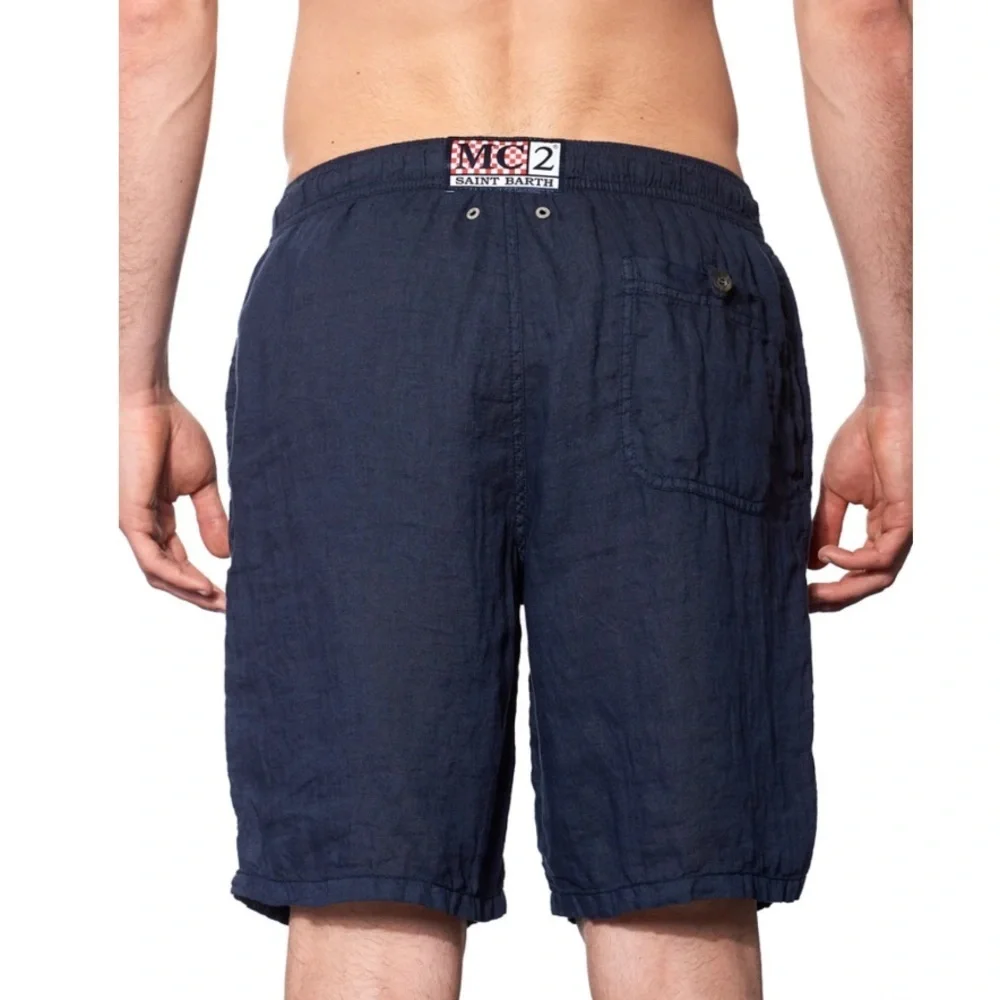 MC2 Saint Barth Gustavia linen shorts navy